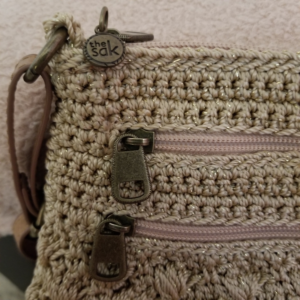 The Sak Reseda Mini Crochet Crossbody Bag | Bamboo Sparkle Malia Weave - Picture 3 of 12